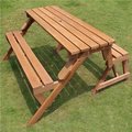 Merry Products Merry Products MPG-ACT04 Wood Picnic Table - Garden Bench- Wood MPG-ACT04